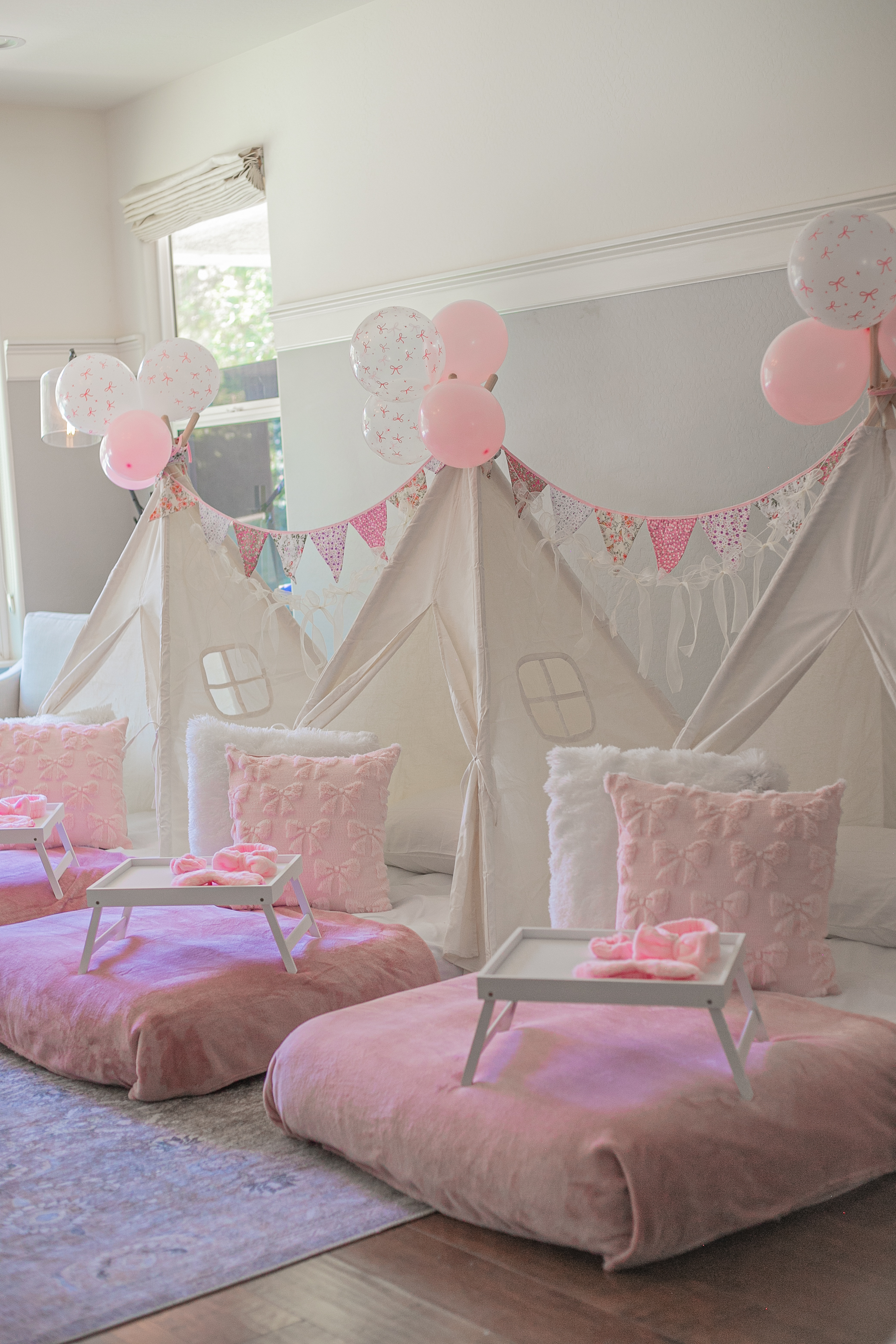 Pretty in Pink sleepover detail