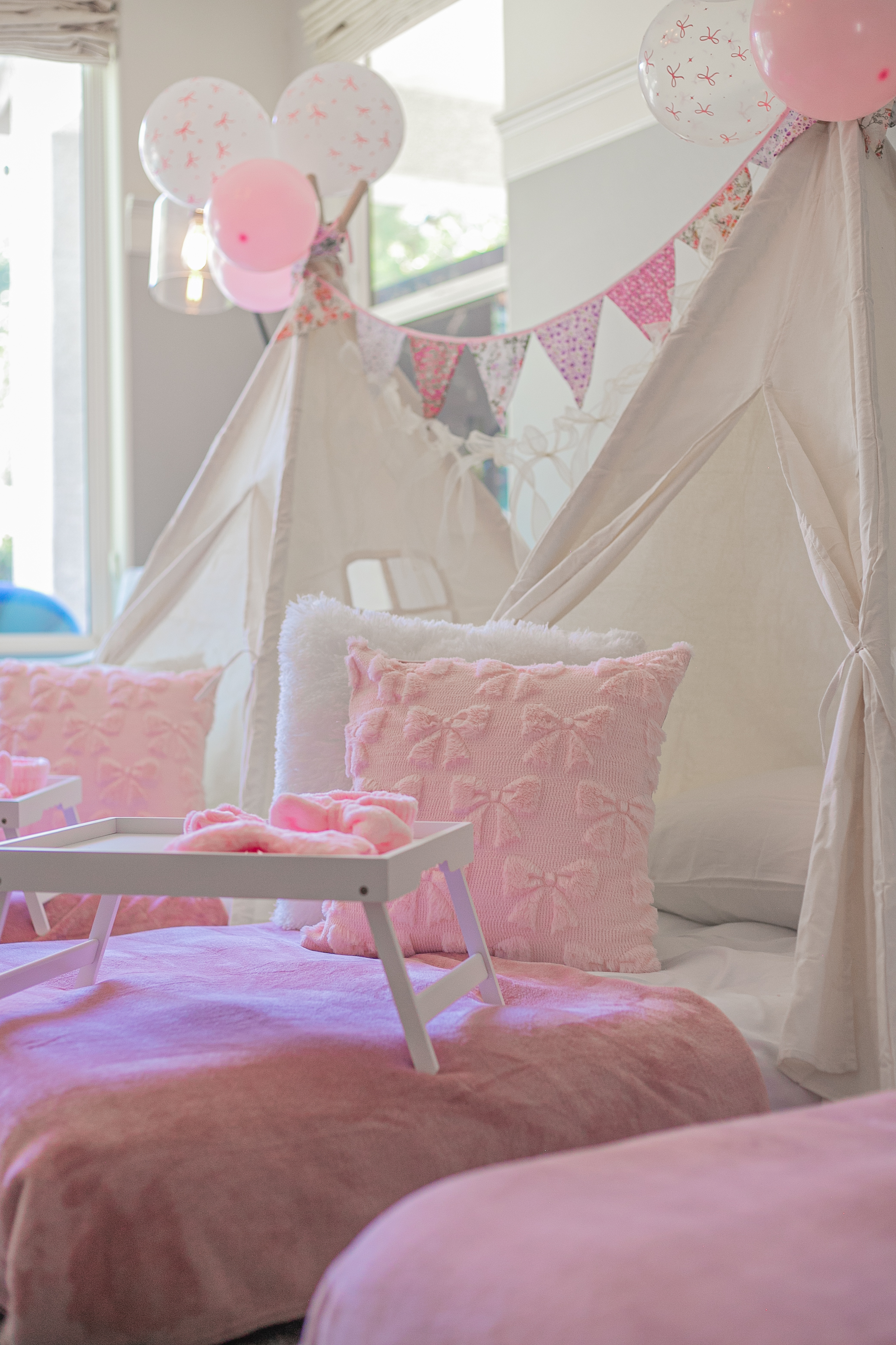 Pretty in Pink sleepover detail